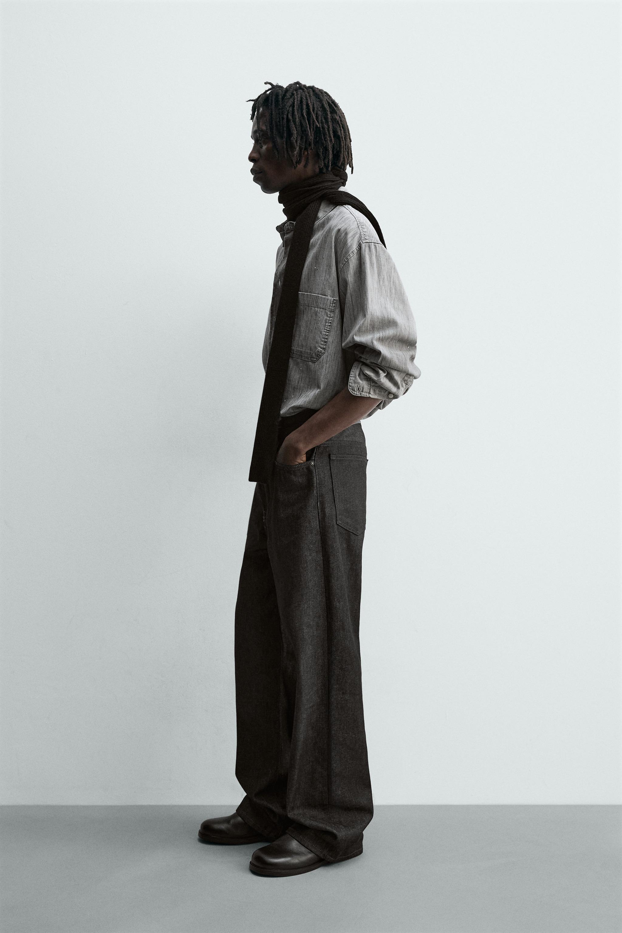 SPLASH-WASHED DENIM SHIRT